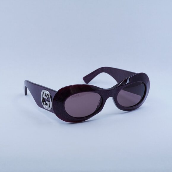 Gucci GG1696S 003 Sunglasses Violet Glitter Frame, Violet Lenses - Lowest Price!